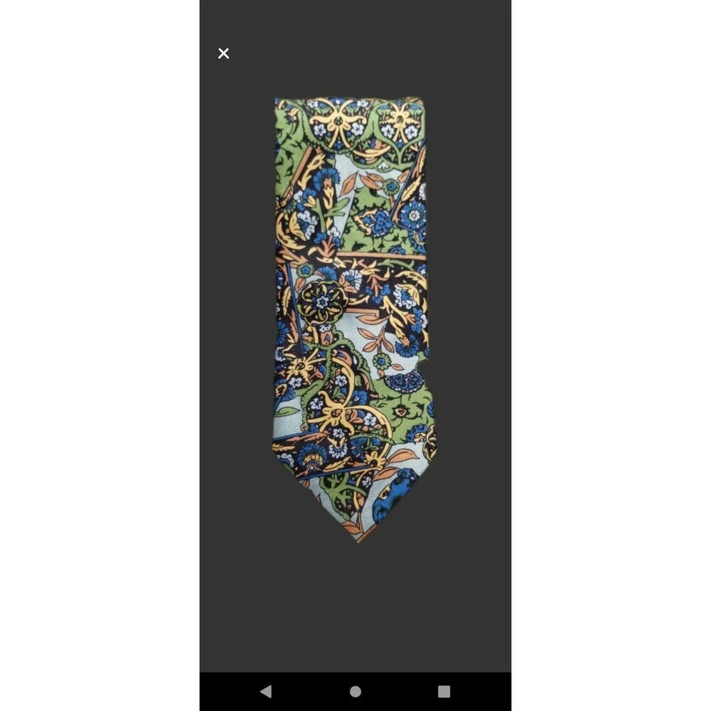 Shinawatra 100% Thai Silk Tie Hand Woven Made in Thailand Blue Green White NWT